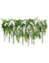 Wisteria svævende have i kunstige planter Ø100 cm - Grøn/Hvid