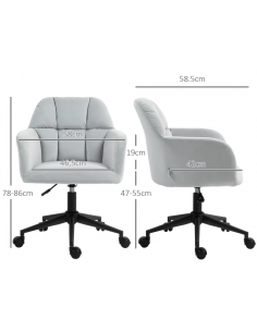 Kontorstol i velour H78 -... 2