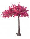 Stort kunstigt Bougainvillea blomstertræ H260 cm - Grøn/Fuchsia