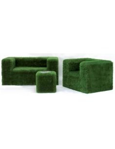 Sofa, lænestol og puf i...