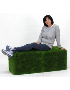 Puf i kunstigt græs 130 x... 2