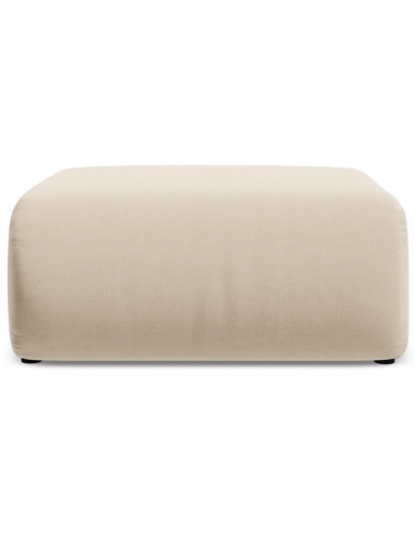 Ekahi puf til sofa eller lænestol i velour 94 x 89 cm - Lys beige