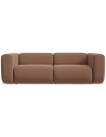 Ekahi 3-personers modulsofa i velour B228 cm - Brun