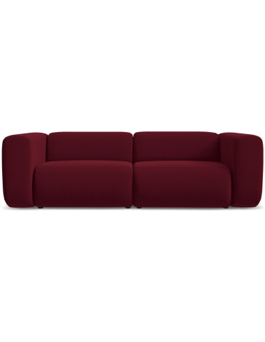 Ekahi 3-personers modulsofa i velour B228 cm - Bordeaux