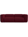 Ekahi 3-personers modulsofa i velour B228 cm - Bordeaux