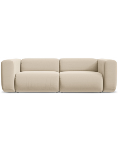 Ekahi 3-personers modulsofa i velour B228 cm - Lys beige