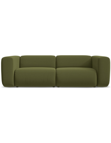 Ekahi 3-personers modulsofa i velour B228 cm - Olivengrøn