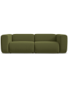 Ekahi 3-personers modulsofa i velour B228 cm - Olivengrøn