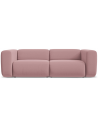 Ekahi 3-personers modulsofa i velour B228 cm - Støvet pink