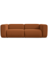 Ekahi 3-personers modulsofa i velour B228 cm - Terracotta