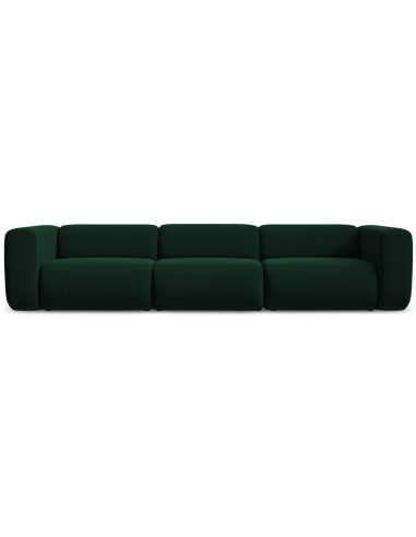 Ekahi 4-personers modulsofa i velour B319 cm - Flaskegrøn