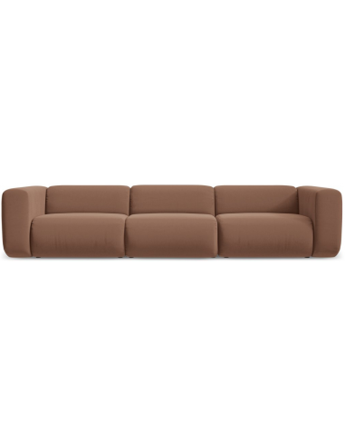 Ekahi 4-personers modulsofa i velour B319 cm - Brun