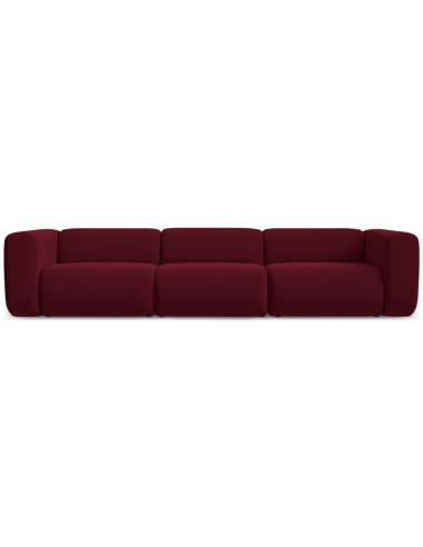 Ekahi 4-personers modulsofa i velour B319 cm - Bordeaux