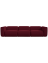 Ekahi 4-personers modulsofa i velour B319 cm - Bordeaux