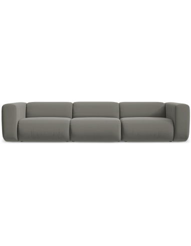 Ekahi 4-personers modulsofa i velour B319 cm - Elefantgrå