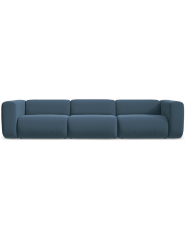 Ekahi 4-personers modulsofa i velour B319 cm - Jeansblå