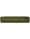 Ekahi 4-personers modulsofa i velour B319 cm - Olivengrøn