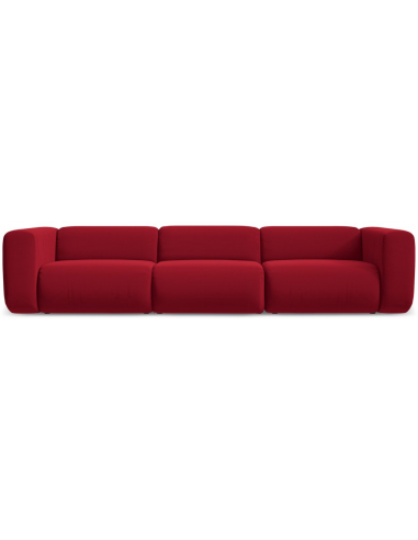 Ekahi 4-personers modulsofa i velour B319 cm - Rød