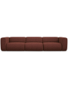 Ekahi 4-personers modulsofa i polyester B319 cm - Meleret bordeaux