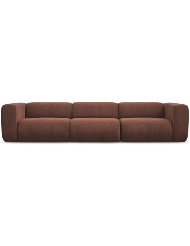 Ekahi 4-personers modulsofa i chenille B319 cm - Brun