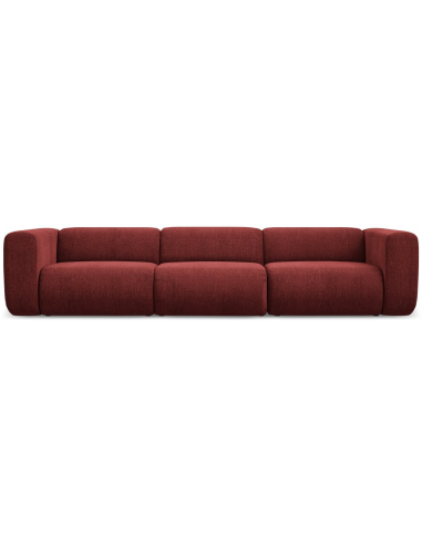 Ekahi 4-personers modulsofa i chenille B319 cm - Bordeaux