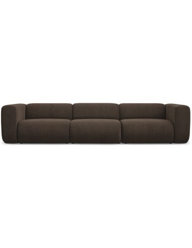 Ekahi 4-personers modulsofa i chenille B319 cm - Mørkebrun