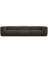 Ekahi 4-personers modulsofa i chenille B319 cm - Mørkebrun