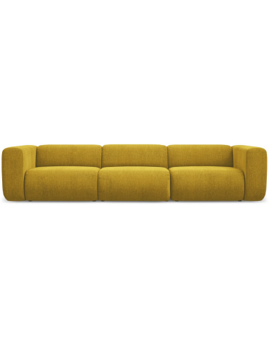 Ekahi 4-personers modulsofa i chenille B319 cm - Sennepsgul