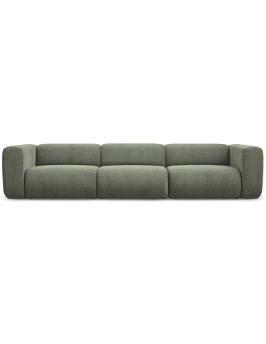 Ekahi 4-personers modulsofa i chenille B319 cm - Olivengrøn