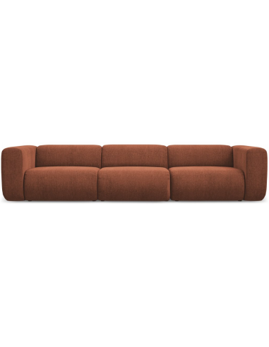 Ekahi 4-personers modulsofa i chenille B319 cm - Terracotta