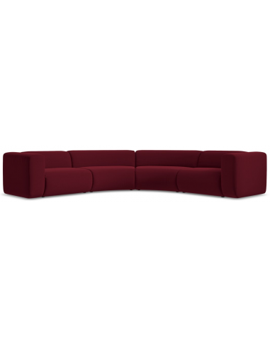 Ekahi buet hjørne modulsofa i velour 318 x 318 cm - Bordeaux