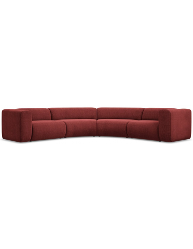 Ekahi buet hjørne modulsofa i chenille 318 x 318 cm - Bordeaux