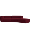 Ekahi buet højrevendt chaiselong modulsofa i velour 335 x 166 cm - Bordeaux