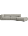 Ekahi buet højrevendt chaiselong modulsofa i chenille 335 x 166 cm - Beige