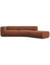 Ekahi buet højrevendt chaiselong modulsofa i chenille 335 x 166 cm - Terracotta