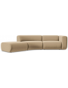 Ekahi buet venstrevendt chaiselong modulsofa i velour 335 x 166 cm - Beige