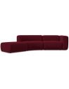 Ekahi buet venstrevendt chaiselong modulsofa i velour 335 x 166 cm - Bordeaux