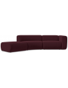 Ekahi buet venstrevendt chaiselong modulsofa i velour 335 x 166 cm - Blomme