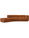 Ekahi buet venstrevendt chaiselong modulsofa i velour 335 x 166 cm - Terracotta