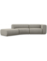 Ekahi buet venstrevendt chaiselong modulsofa i polyester 335 x 166 cm - Meleret mørk beige