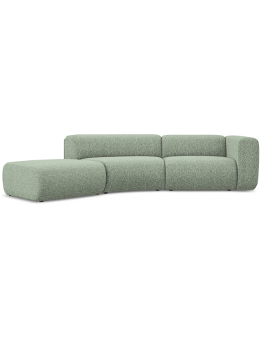 Ekahi buet venstrevendt chaiselong modulsofa i polyester 335 x 166 cm - Meleret mint