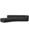 Ekahi buet venstrevendt chaiselong modulsofa i chenille 335 x 166 cm - Antracit