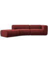 Ekahi buet venstrevendt chaiselong modulsofa i chenille 335 x 166 cm - Bordeaux