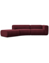 Ekahi buet venstrevendt chaiselong modulsofa i chenille 335 x 166 cm - Blomme