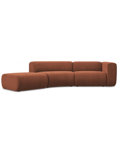 Ekahi buet venstrevendt chaiselong modulsofa i chenille 335 x 166 cm - Terracotta