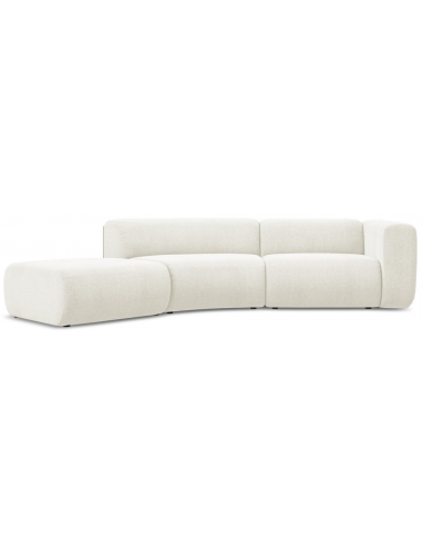 Ekahi buet venstrevendt chaiselong modulsofa i chenille 335 x 166 cm - Hvid