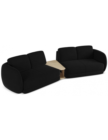 Kiana 4-personers modulsofa i velour B310 cm - Sort