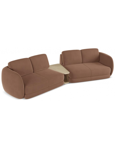 Kiana 4-personers modulsofa i velour B310 cm - Brun