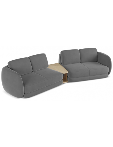 Kiana 4-personers modulsofa i velour B310 cm - Grå