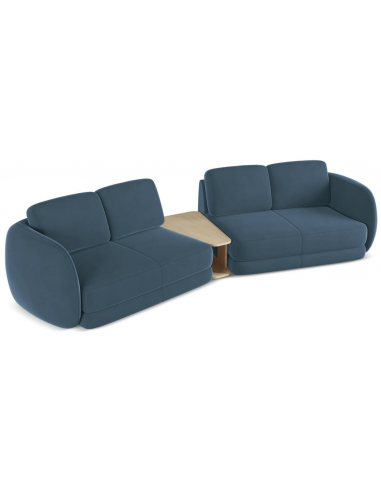 Kiana 4-personers modulsofa i velour B310 cm - Jeansblå